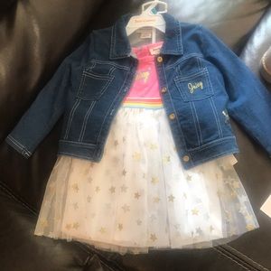 NWT Juicy Couture Girls Dress w Jean Jacket 24mos